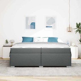 vidaXL Σκελετός Κρεβατιού Σκούρο γκρι 200 x 200 cm ύφασμα