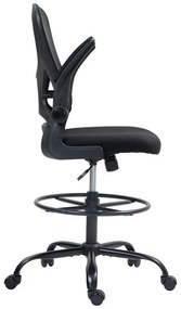 Καρέκλα γραφείου εργασίας Derzio ύφασμα mesh σε μαύρη απόχρωση 62x53x131εκ 62x53x131 εκ.