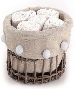 Λαβέτες Please Σε Καλαθάκι Σετ 5τμχ 1121-Cream Nef-Nef Towels Set 30x30cm 100% Βαμβάκι