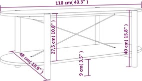 vidaXL Τραπεζάκι Σαλονιού Λευκό 110 x 48 x 40 εκ. Επεξεργασμένο Ξύλο