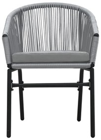 vidaXL Σετ Τραπεζαρίας Κήπου 7 Τεμαχίων Γκρι