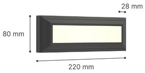 Φωτιστικό τοίχου Willoughby LED 4W 3CCT Outdoor Wall Lamp Grey D:22cmx8cm (80201330)