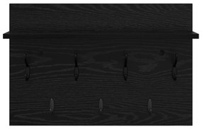 vidaXL Τοίχου Κρεμάστρα Μαύρη δρυς 60 x 40 x 12 cm Επεξεργασμένο ξύλο