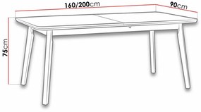 Τραπέζι Victorville 185, Άσπρο, Sonoma οξιά, 75x90x160cm, 39 kg, Επιμήκυνση, Ινοσανίδες μέσης πυκνότητας, Ξύλο, Μερικώς συναρμολογημένο, Ξύλο: Οξιά