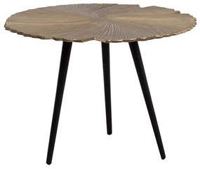 LEAF 50 SIDE TABLE ΧΡΥΣΟ ΜΑΤ ΜΑΥΡΟ D50xH36cm - 04-0612