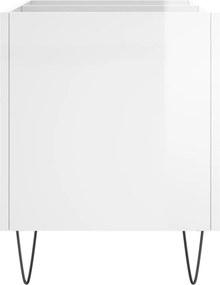 vidaXL Δισκοθήκη Γυαλιστερή Λευκή 74,5x38x48 εκ. Επεξεργασμένο Ξύλο