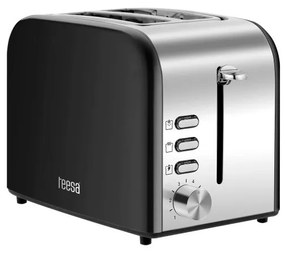 Teesa Φρυγανιερα 850W Μαυρη Stainless steel