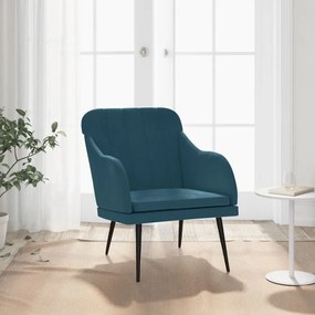 vidaXL Πολυθρόνα Μπλε 63 x 76x 80 εκ. Βελούδινη