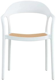 Πολυθρόνα Ember pakoworld με UV protection PP μπεζ- λευκό 52.5x56.5x81εκ.