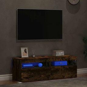 vidaXL Έπιπλα Τηλεόρασης με LED 2 τεμ. Καπνιστή Δρυς 60 x 35 x 40 εκ.