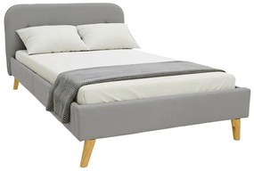 Κρεβάτι LumiLux pakoworld ύφασμα σε γκρι απόχρωση 160x200εκ