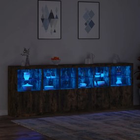 Μπουφές με Φώτα LED Καπνιστή Δρυς 283 x 37 x 100 εκ. - Καφέ