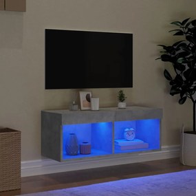 Έπιπλο Τηλεόρασης με LED Γκρι Σκυροδέματος 80x30x30 εκ. - Γκρι