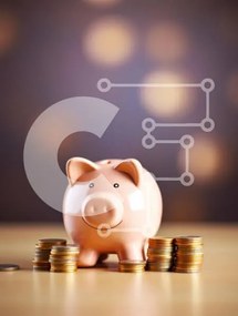 Intra Συλλεκτικό Ξύλινο Παζλ Plywood  4mm - Κουμπαράς που περιβάλλεται από νομίσματα Σε Ξύλινο Κουτί - Διαστάσεις: 10x10 cm – 25 κομμάτια