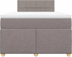 vidaXL Κρεβάτι Boxspring με Στρώμα Taupe 120x190 εκ. Υφασμάτινο