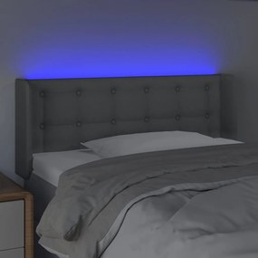 vidaXL Κεφαλάρι Κρεβατιού LED Ανοιχτό Γκρι 83x16x78/88 εκ. Υφασμάτινο