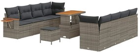 vidaXL Σετ Καναπέ Κήπου με μαξιλάρι 11 pcs Γκρι 90 x 55 x 71 cm