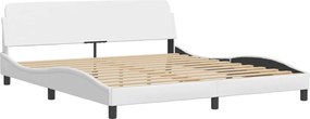 vidaXL Πλαίσιο κρεβατιού με LED χωρίς στρώμα Hvar Λευκό 180x200εκ.