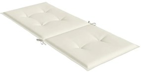 vidaXL Μαξιλάρια Καρέκλας με Πλάτη 4 τεμ. Κρεμ 120x50x4εκ. Ύφασμα