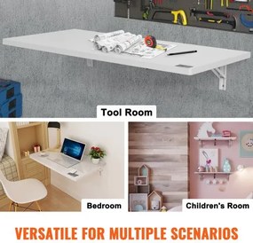 VEVOR Wall Mounted Floating Folding Table Laptop Desk Home Office 39.37x19.69 in