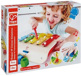 Ξυλόφωνο - Πιανάκι &amp; Παζλ 3Σε1 Hape Shape Sorter Xylophone