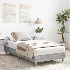 vidaXL Πλαίσιο κρεβατιού χωρίς στρώμα Grey Sonoma 90x190 cm