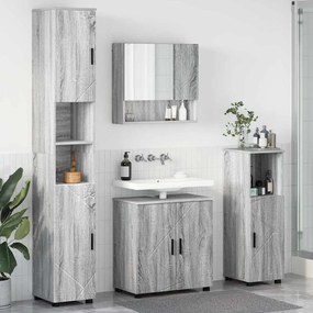 vidaXL Σετ Επίπλων Μπάνιου με πόρτα 4 pcs Γκρι sonoma 61 x 35 x 64 εκ.
