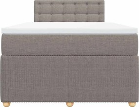 vidaXL Κρεβάτι Boxspring με Στρώμα Taupe 120x200 εκ. Υφασμάτινο