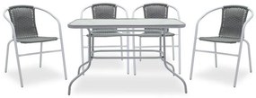 Dining set 5pcs Valor-Obbi metal-pe gray