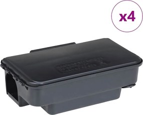 vidaXL Ποντικοπαγίδες 4 τεμ. Μαύρες 22x12,5x7,5 εκ.