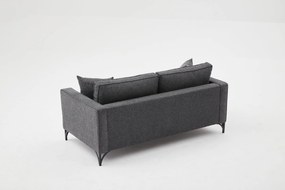 Διθέσιος Καναπές Berlin - Χρώμα Ανθρακί Μαύρο - 180x92x83εκ