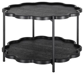 Βοηθητικό τραπεζάκι σαλονιού FL03248 Fylliana Στρογγυλό MDF Μαύρο χρώμα 80x48εκ 80x80x48 εκ.