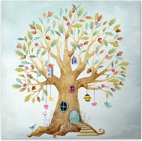 Πίνακας σε καμβά "Magic Treehouse" Megapap ψηφιακής εκτύπωσης 40x40x3εκ.