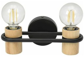 Φωτιστικό Τοίχου - Απλίκα 43542 Chieveley 2/E27 Wood Black-Beige Eglo Metal,Wood