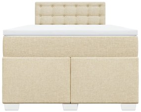 vidaXL Κρεβάτι Boxspring με Στρώμα Κρεμ 120x190 εκ. Υφασμάτινο