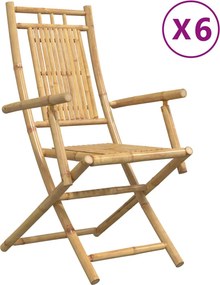 vidaXL Πτυσσόμενες Καρέκλες 6 τεμ. 53x66x99 εκ. Μπαμπού