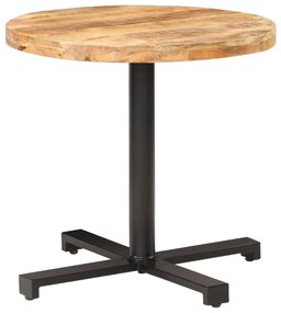 Τραπέζι Bistro Στρογγυλό Ø80 x 75 εκ. Ακατέργαστο Ξύλο Μάνγκο - Καφέ