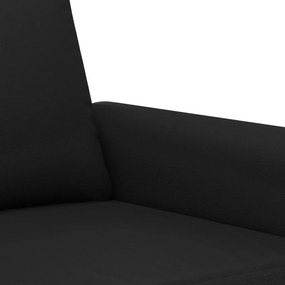 vidaXL Πολυθρόνες Σετ 3 Τεμαχίων Μαύρο Συνθετικό Δέρμα με Μαξιλάρια