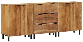 vidaXL 3 Έπιπλα Σαλονιού Καφέ 60x33x75 εκ Μασίφ Ξύλο Ακακίας