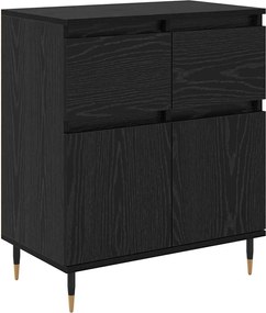 vidaXL Πλαϊνό γραφείο με συρτάρι Μαύρη Οξυά 60 x 35 x 70 cm