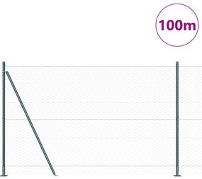 vidaXL Φράχτης  Εξάγωνος Πράσινος 1.6x100 μ Χάλυβας