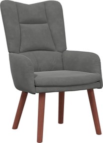 vidaXL Πολυθρόνα Σκούρο Γκρι 63 x 67 x 94 εκ. Βελούδο