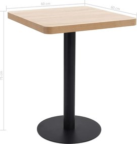 vidaXL Τραπέζι Bistro Ανοιχτό Καφέ 60 x 60 εκ. από MDF