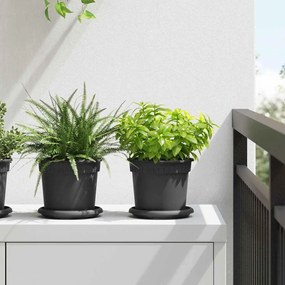 vidaXL Γλάστρες φυτών 24 pcs Μαύρο Ø 15 x 12 cm Πλαστικό