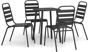 vidaXL Σετ Τραπεζαρίας Κήπου 5 Τεμαχίων Ανθρακί από Ατσάλι