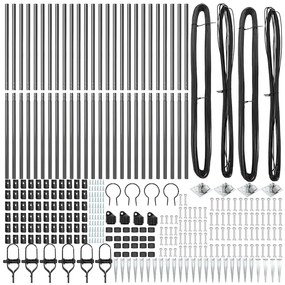 vidaXL Στύλος Περιφράξεων 26 pcs Ασημί 3.2 x 3.2 x 170 εκ Ατσάλι