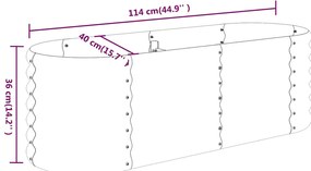 vidaXL Ζαρντινιέρα Υπερυψ. Ανθρακί 114x40x36 εκ. Ατσάλι Ηλεκτρ. Βαφή