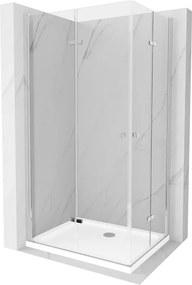 Mexen Lima Δίδυμη πτυσσόμενη καμπίνα ντους 80 x 70 cm, διαφανής, χρώμιο +