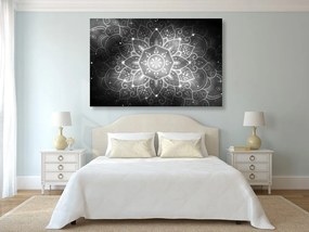 Εικόνα Mandala με γαλαξιακό φόντο σε ασπρόμαυρο - 90x60