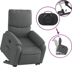 vidaXL Πολυθρόνα Ανακλινόμενη με Ανύψωση Σκούρο Γκρι Υφασμάτινη